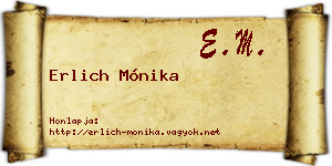 Erlich Mónika névjegykártya
